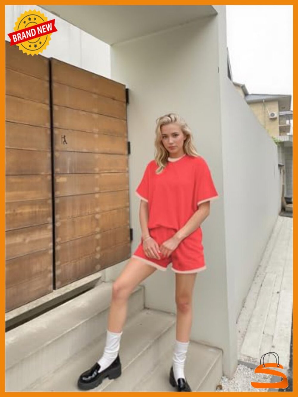 Women's 2 Piece Shorts Set Ribbed Knit Lounge Set Summer Casual - Picture 6 of 6